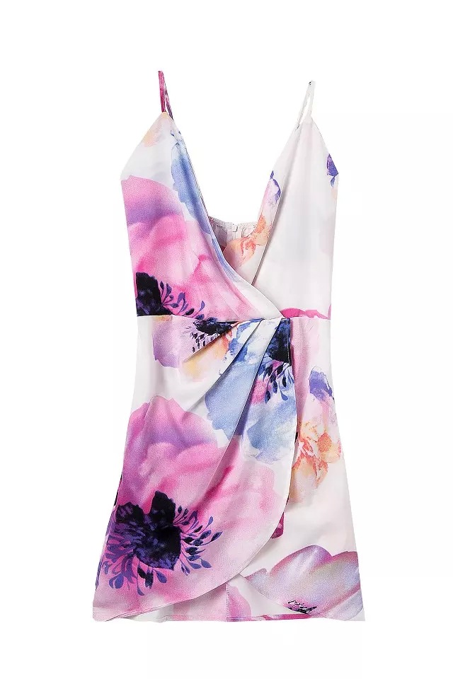 F2398 New slim floral bodycon dress